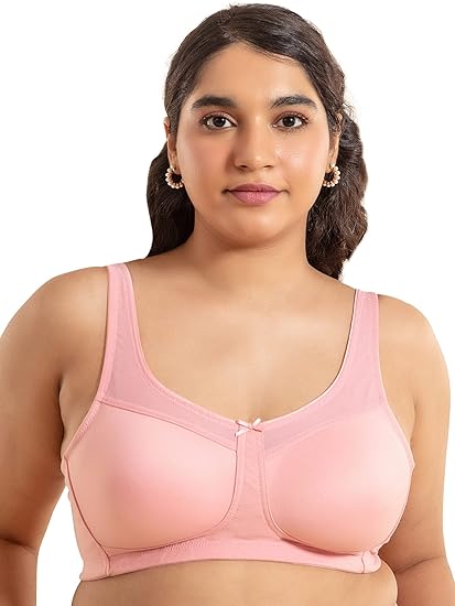 NYKD Women’s Cotton Casual Minimizer Bra Wire-Free, Full Coverage, Everyday Comfort
